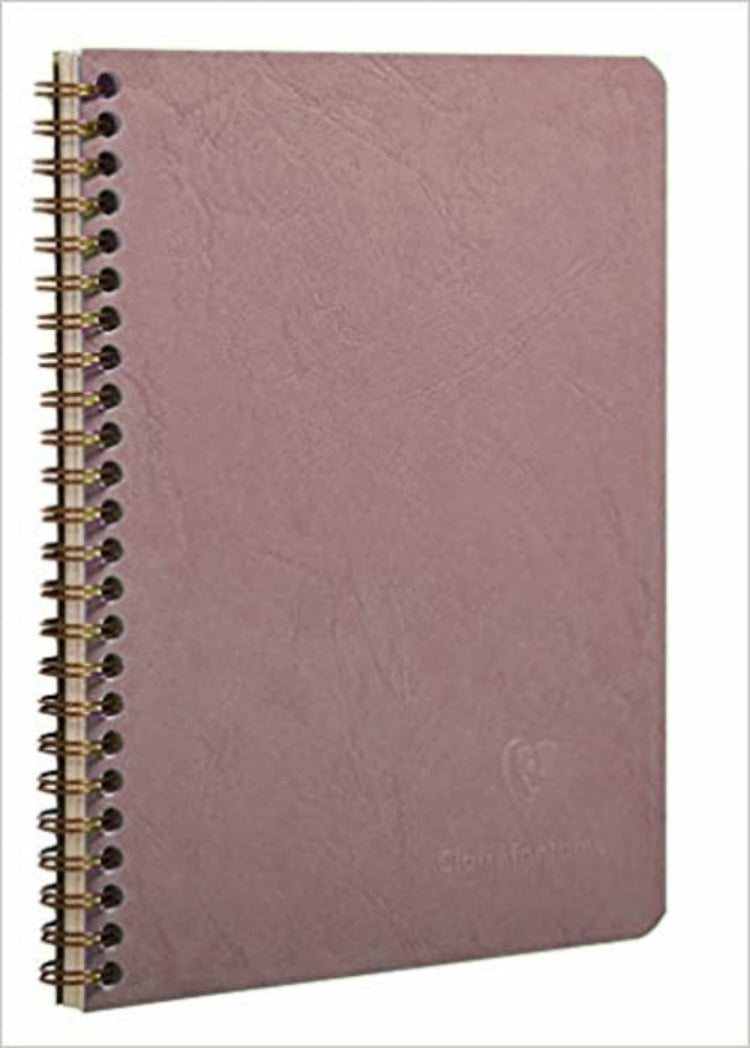 Clairefontaine Wirebound Lined Notebook with Pockets in Rose - 6 x 8.25 in Notebooks Journals