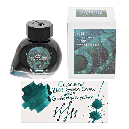 Colorverse 2025 Special Series Bottled Ink in Blue Green Snake Glistening Purple Blue - 15mL