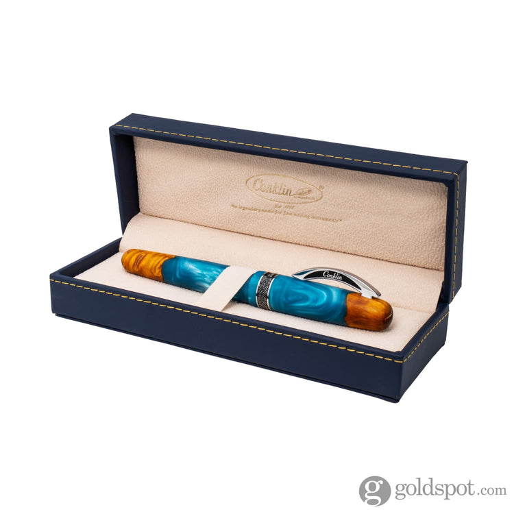 Conklin 1898 Spectra Fusion Fountain Pen in Blue with Chrome Trim - Limited Edition Fountain Pen