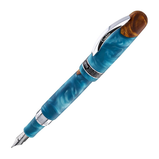 Conklin 1898 Spectra Fusion Fountain Pen in Blue with Chrome Trim - Limited Edition