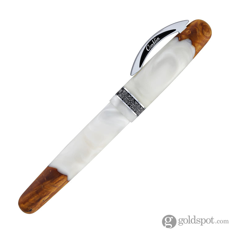Conklin 1898 Spectra Fusion Fountain Pen in White with Chrome Trim - Limited Edition Fountain Pen