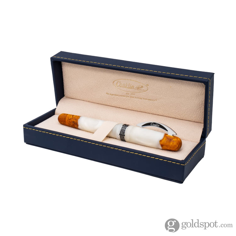 Conklin 1898 Spectra Fusion Fountain Pen in White with Chrome Trim - Limited Edition Fountain Pen