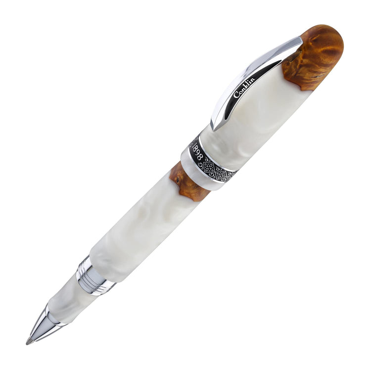 Conklin 1898 Spectra Fusion Rollerball Pen in White with Chrome Trim - Limited Edition Rollerball Pen