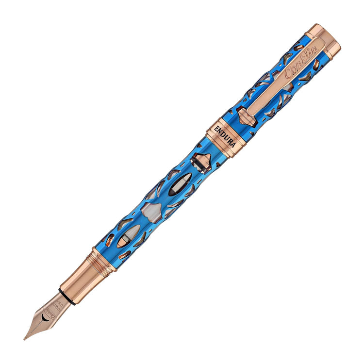 Conklin Endura Deco Crest Fountain Pen in Demo Blue with Rosegold Trim Fountain Pen