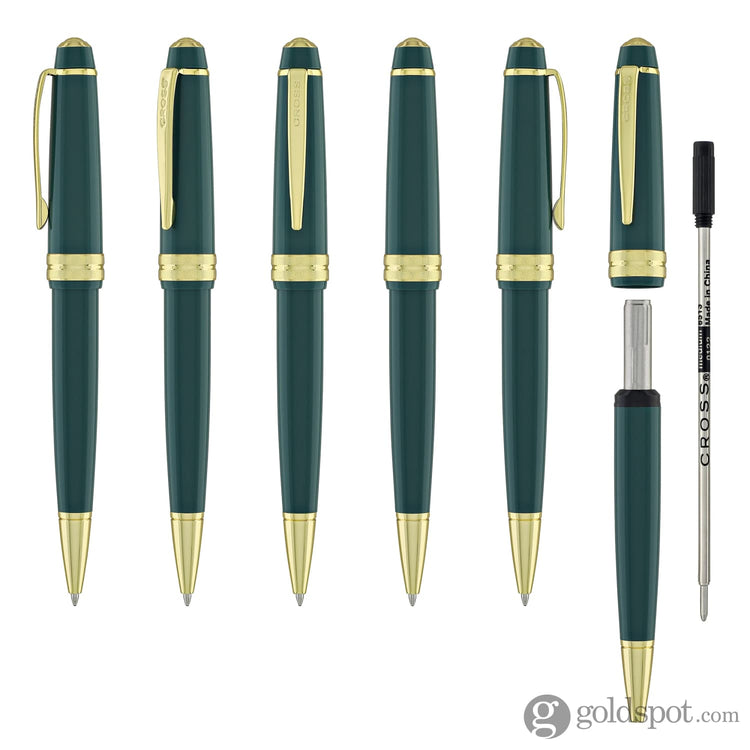 Cross Bailey Light Ballpoint Pen in Glossy Green Resin with Gold Trim Ballpoint Pens