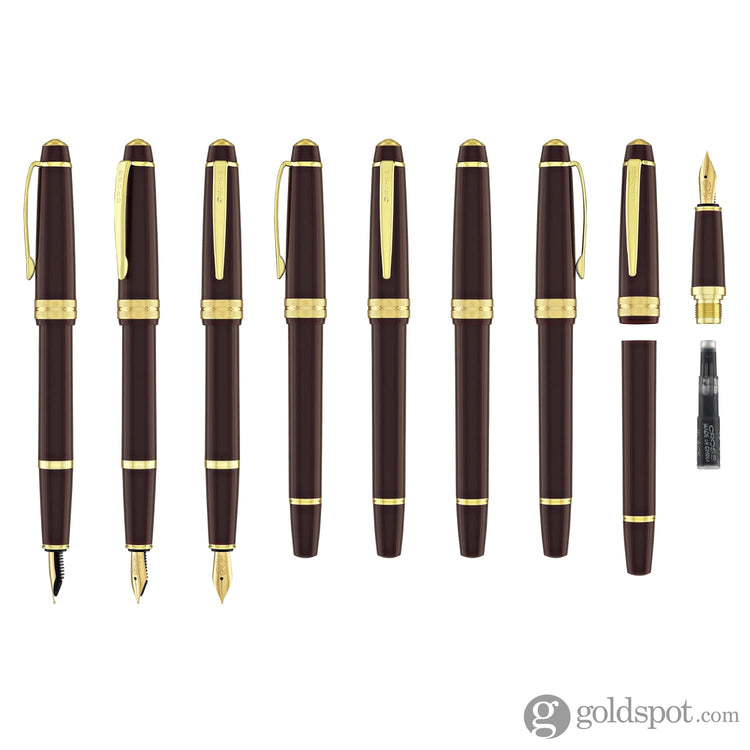 Cross Bailey Light Fountain Pen in Glossy Burgundy Resin with Gold Trim Fountain Pen