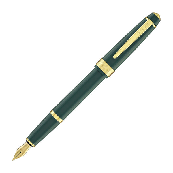 Cross Bailey Light Fountain Pen in Glossy Green Resin with Gold Trim Fountain Pen