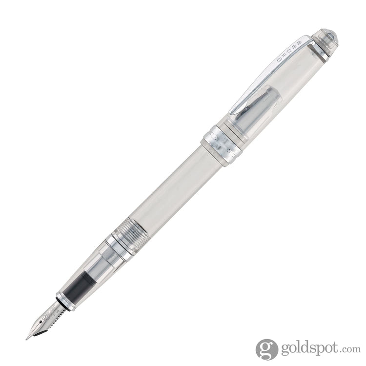 Cross Bailey Light Fountain Pen in Translucent Clear Resin with Chrome Trim - Extra Fine Point Fountain Pen