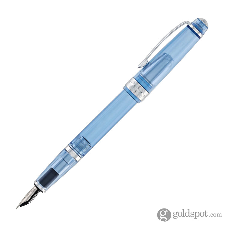 Cross Bailey Light Fountain Pen in Translucent Navy Blue Resin with Chrome Trim - Extra Fine Point Fountain Pen