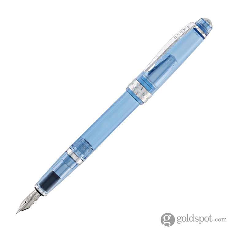Cross Bailey Light Fountain Pen in Translucent Navy Blue Resin with Chrome Trim - Extra Fine Point Fountain Pen
