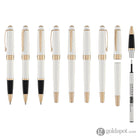 Cross Bailey Rollerball Pen Pearlescent White Lacquer with Rose Gold Trim Rollerball Pen