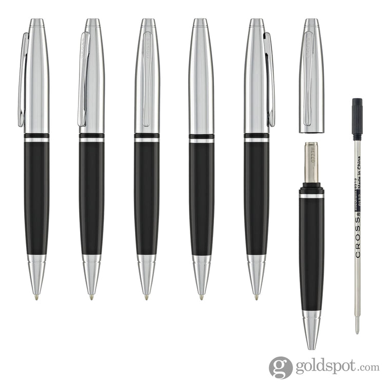 Cross Calais Ballpoint Pen in Chrome & Black Pens