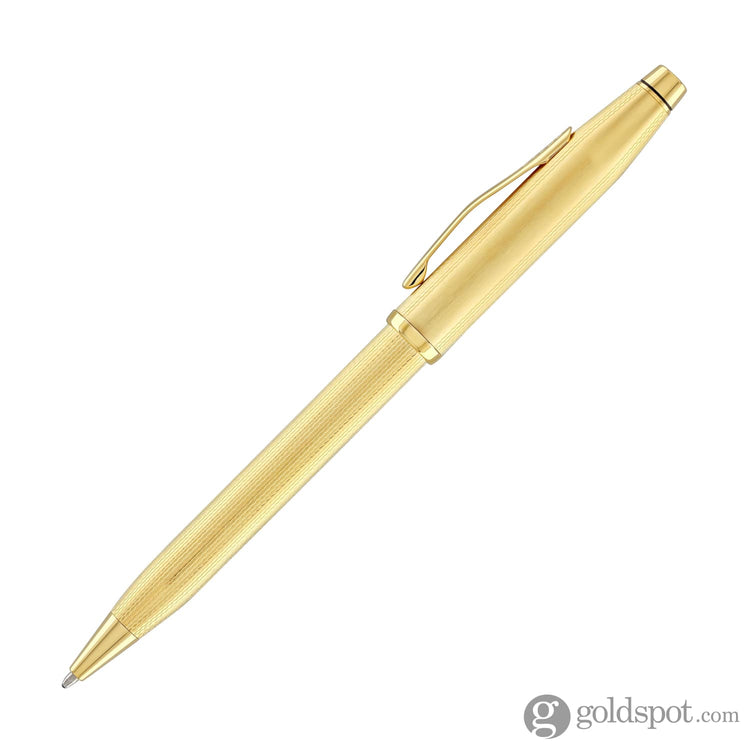Cross Century II Ballpoint Pen Polished 23K Gold-Plated Engraved Diamond Pattern Ballpoint Pens
