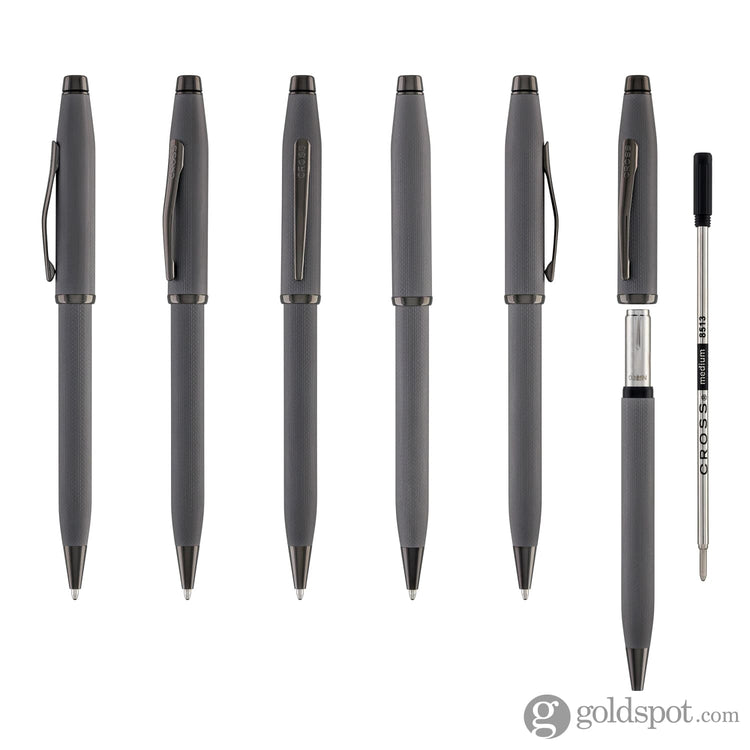 Cross Century II Ballpoint Pen Polished Slate Gray Engraved Diamond Pattern Ballpoint Pens