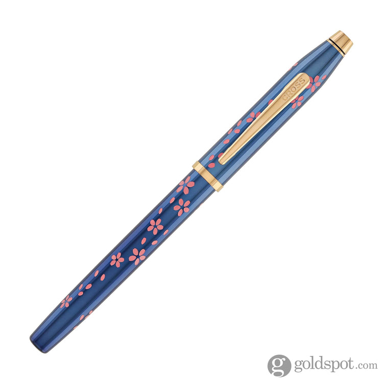 Cross Century II Cherry Blossom Fountain Pen in Translucent Blue with Polished Rose Gold Trim Fountain Pen