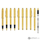 Cross Townsend Rollerball Pen in Polished 23K Gold-Plated Engraved Diamond Pattern Rollerball Pen