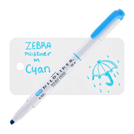 Zebra Mildliner Dual-Tip Highlighter in Cyan