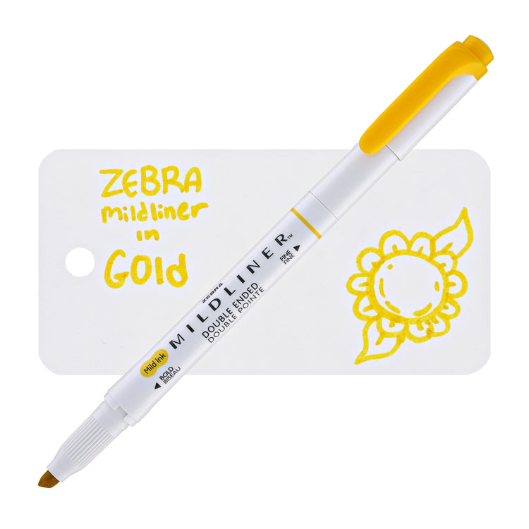 Zebra Mildliner Dual-Tip Highlighter in Gold