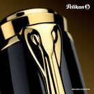 Pelikan Souveran M1000 Fountain Pen in Black & Green - 18K Gold Medium Point