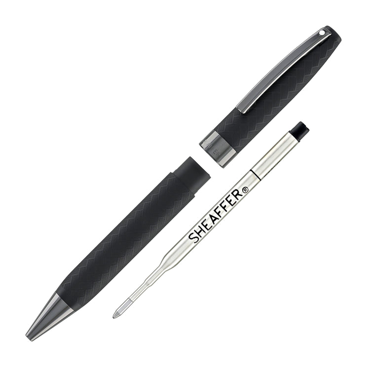 Sheaffer Legacy Chevron Ballpoint Pen in Matte Black with PVD Gunmetal