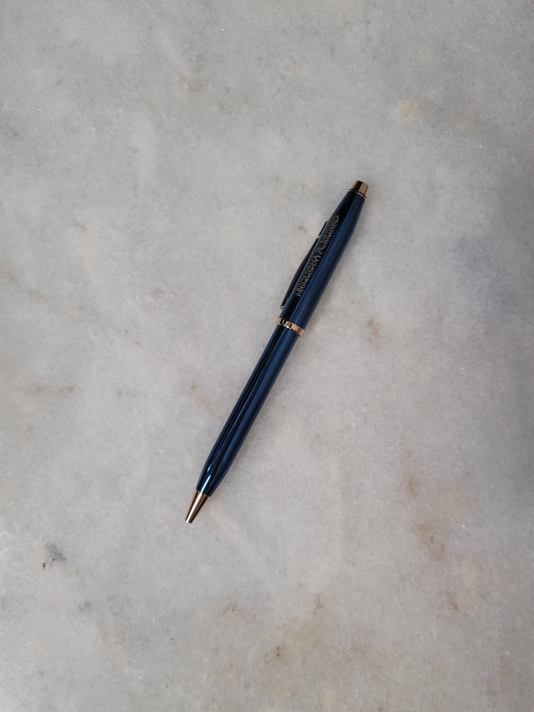 Misfit 0056 Cross Century II Ballpoint Pen in Translucent Blue with Rose Gold Trim