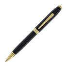 Cross Foundry Ballpoint Pen in Glossy Black Lacquer with PVD Gold Appointments