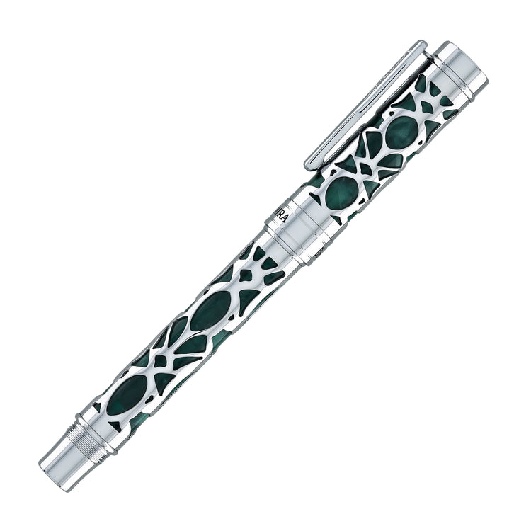 Conklin Endura Deco Crest Rollerball Pen in Green with Chrome Trim