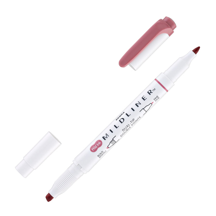 Zebra Mildliner Dual-Tip Highlighter in Smoke Red