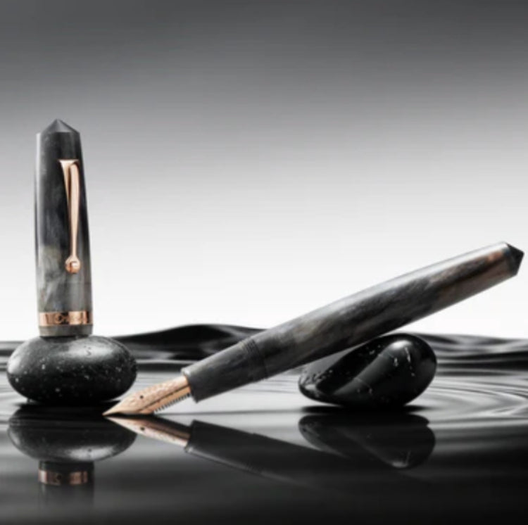 OMAS Studio Fountain Pen in Grigio Luminoso with Rose Gold Trim