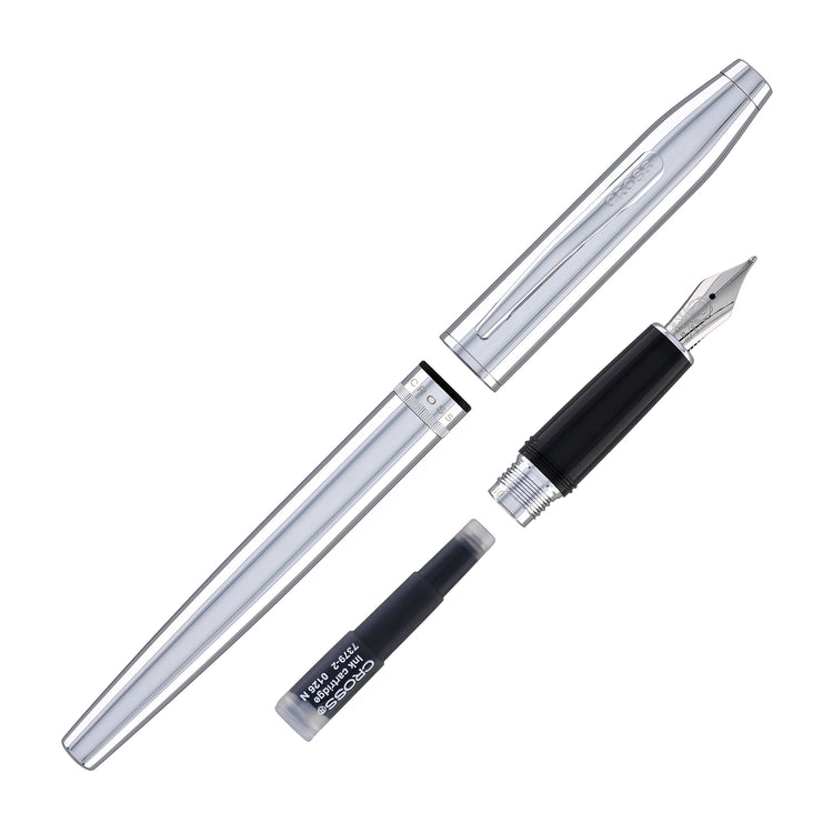 Cross Foundry Fountain Pen in Polished Chrome with Polished Chrome Appointments - Medium Nib