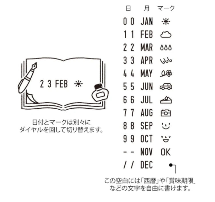 Midori Paintable Rotating Date Stamp in Stationery