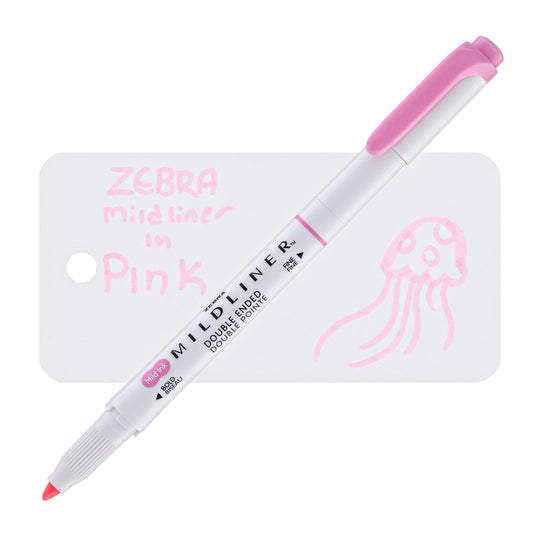 Zebra Mildliner Dual-Tip Highlighter in Pink