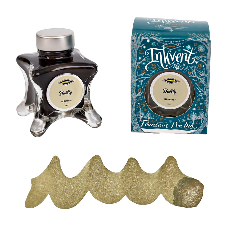 Diamine Inkvent Teal Edition Shimmer Bottled Ink in Bubbly - 50 ml