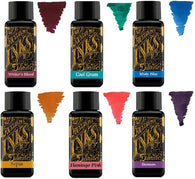 Diamine - 30ml Fountain Pen Ink - Colour Wheel - 6 x Bottles - Writers Blood, Cool Green, Misty Blue, Sepia, Flamingo Pink, Damson
