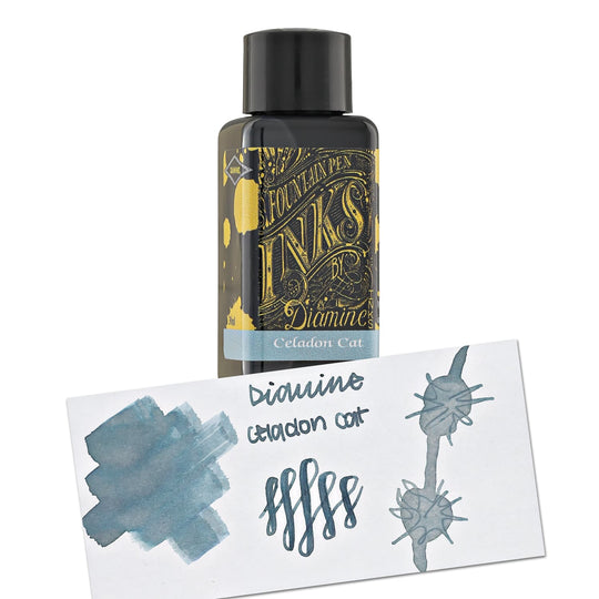 Diamine Classic Bottled Ink in Celadon Cat