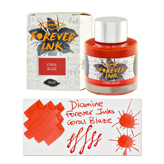 Diamine Forever Ink Bottled Ink in Coral Blaze - 50 ml