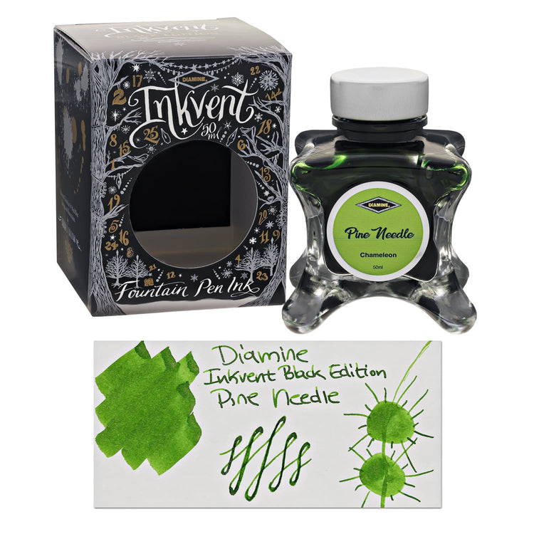 Diamine Inkvent Black Edition Chameleon & Shimmer Bottled Ink in Pine Needle - 50 mL Bottled Ink