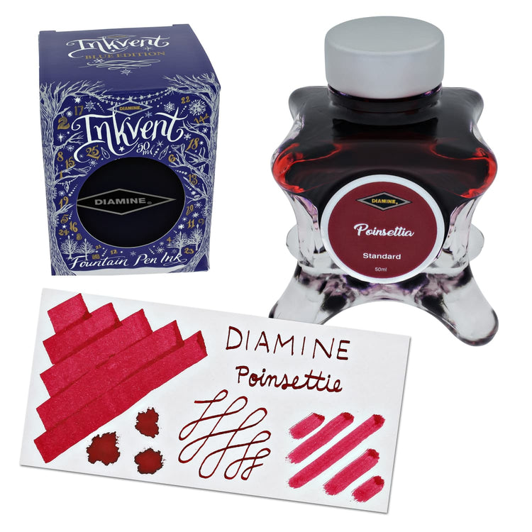 Diamine Inkvent Blue Edition Standard Bottled Ink in Poinsettia - 50 mL Bottled Ink