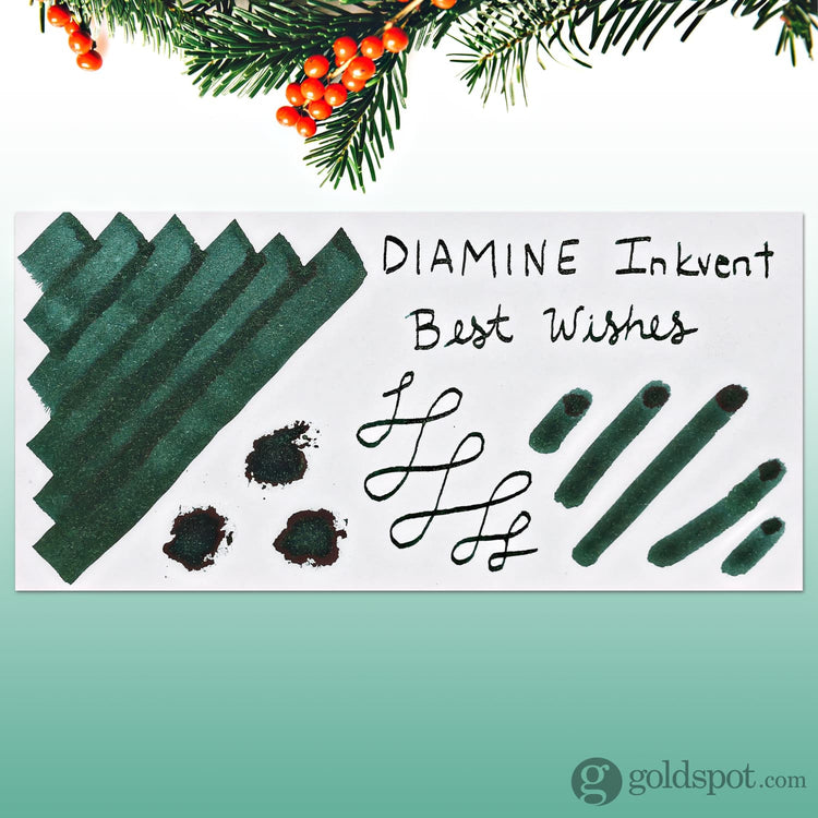 Diamine Inkvent Green Edition Chameleon & Sheen Bottled Ink in Best Wishes - 50 mL Bottled Ink