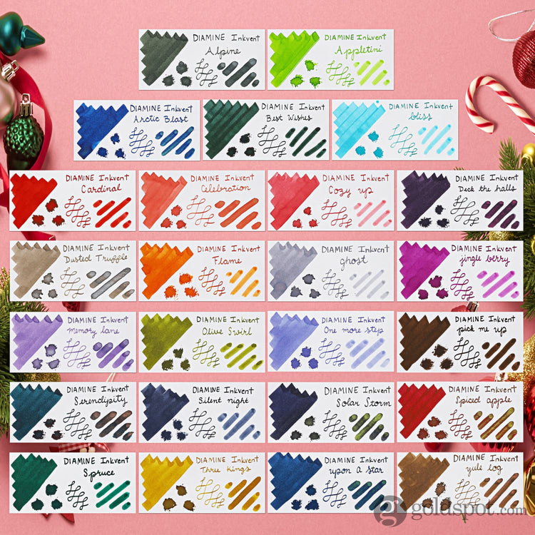 Diamine Inkvent Green Edition Shimmer Bottled Ink in Yule Log - 50 mL Bottled Ink