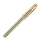 Parker IM Rollerball Pen in Brushed Metal with Gold Trim