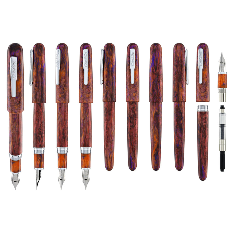 Conklin Streamline Fountain Pen in Glossy Sunset Medley with Chrome Trim - Limited Edition