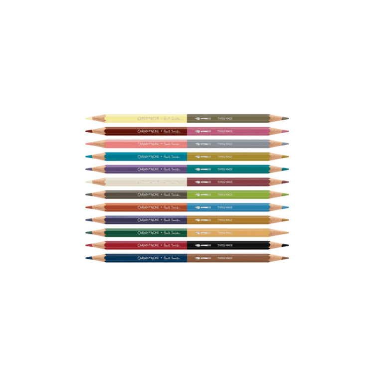 Caran d'Ache Paul Smith 5 Bicolor Set of 12 Coloured Pencils with Brush