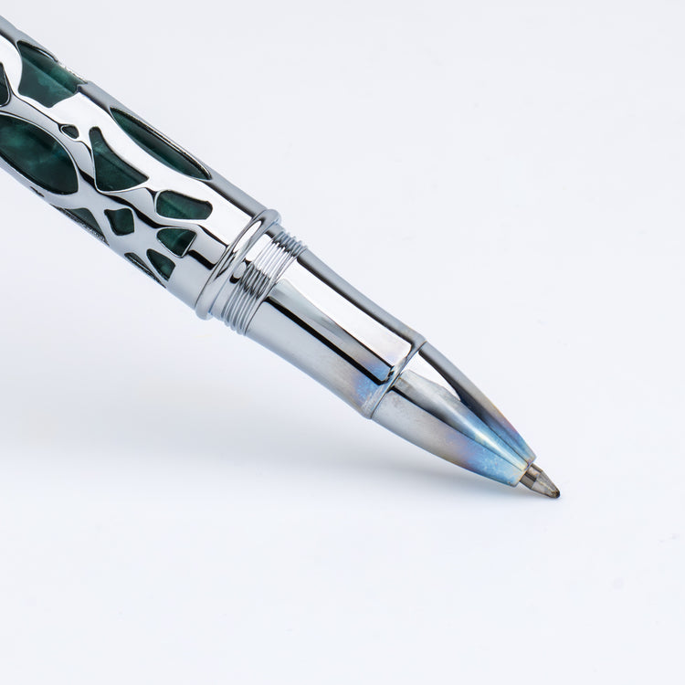 Conklin Endura Deco Crest Rollerball Pen in Green with Chrome Trim