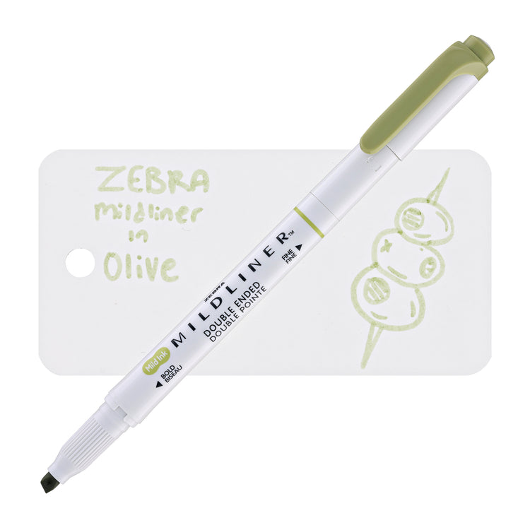 Zebra Mildliner Dual-Tip Highlighter in Olive