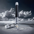 Parker Duofold Legacy of Flight Fountain Pen in Matte Black with Palladium Trim - 18K Gold