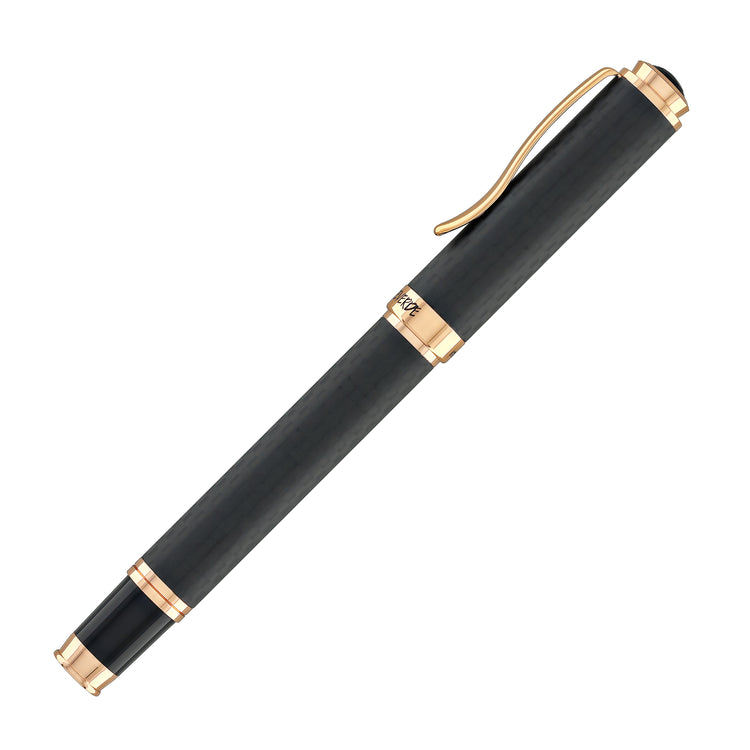 Monteverde Innova Rollerball Pen in Matte Carbon with Rosegold Trim