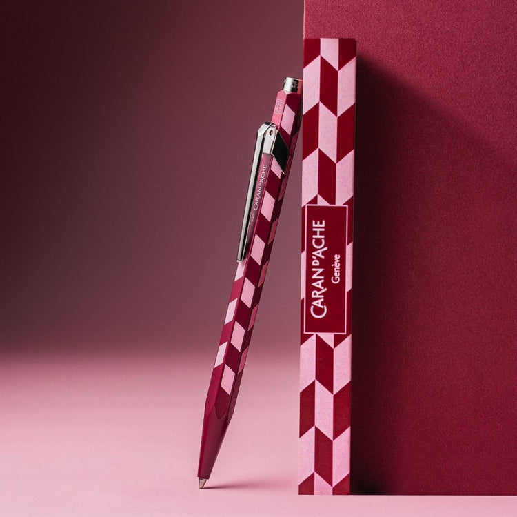 Caran d'Ache 849 Mosaic Ballpoint Pen in Garnet Red