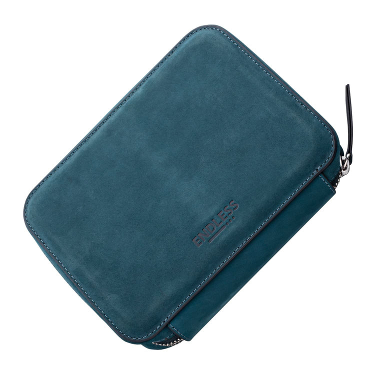 Endless Companion Leather Adjustable 10 Pen Pouch in Blue Pen Cases