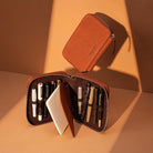 Endless Companion Leather Adjustable 10 Pen Pouch in Brown Pen Cases